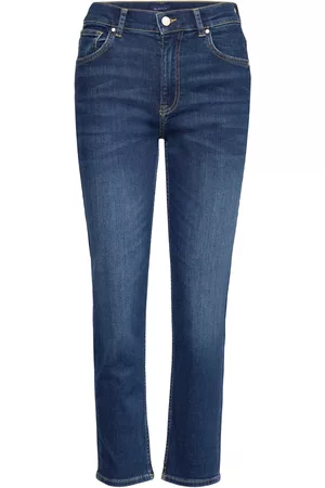 GANT Cropped Slim Jeans Bottoms Jeans Slim Blue