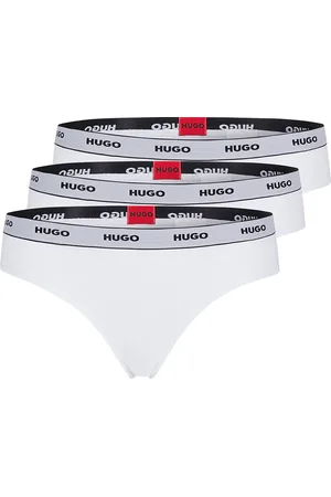 HUGO BOSS Triplet Thong Stripe Stringtruse Undertøy White
