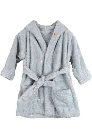 Filibabba Embroidered Bathrobe 1-2 Years - Pearl Blue Morgenkåpe Badekåpe Blue