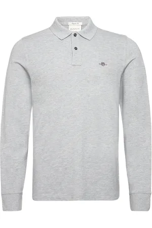 GANT Reg Shield Ls Pique Rugger Tops Polos Long-sleeved Grey