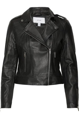 VILA Vifeli Leather Jacket - Noos Skinnjakke Skinnjakke Black