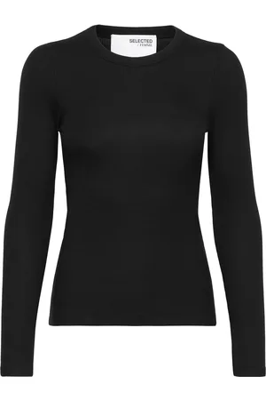 SELECTED Slfdianna Ls O-Neck Top Noos Tops T-shirts & Tops Long-sleeved Black