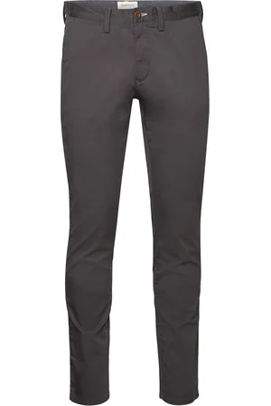 GANT Slim Twill Chinos Bottoms Trousers Chinos Grey