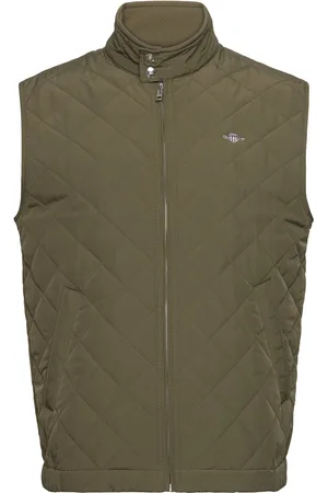 GANT Quilted Windcheater Vest Vest Khaki Green