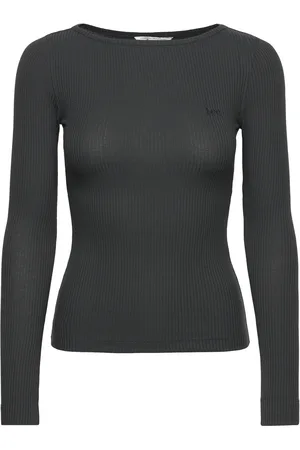 Lee Ls Boat Neck Tee Tops T-shirts & Tops Long-sleeved Grey