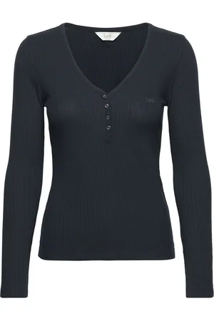 Lee Ls Henley Tops T-shirts & Tops Long-sleeved Black