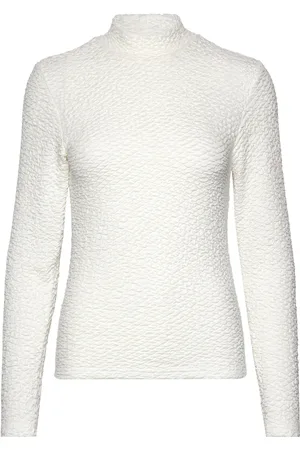 SELECTED Slfginny Ls High Neck Top Noos Tops T-shirts & Tops Long-sleeved White
