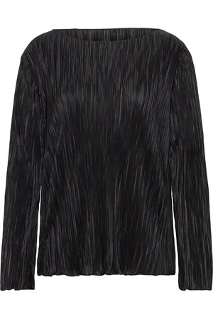 Mads Norgaard Dantel Hartha Top Tops Blouses Long-sleeved Black