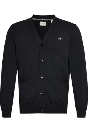 GANT Classic Cotton V-Cardigan Tops Knitwear Cardigans Black