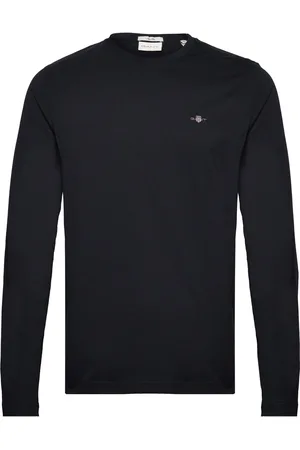 GANT Slim Shield Ls T-Shirt Tops T-shirts Long-sleeved Black