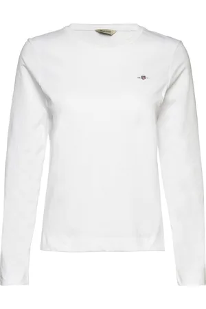 GANT Reg Shield Ls T-Shirt Tops T-shirts & Tops Long-sleeved White