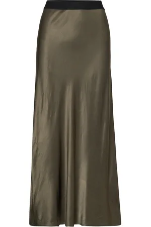 2nd Day 2Nd Cleo Tt - Satin Ease Langt Skjørt Khaki Green