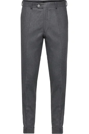 Oscar Jacobson Denz Turn Up Trousers Bottoms Trousers Formal Grey