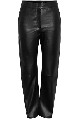 Y.A.S Line Hmw Leather Pant Noos Bottoms Trousers Leather Leggings-Bukser Black