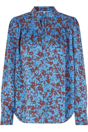 Second Female Vincent Blouse Tops Blouses Long-sleeved Blue