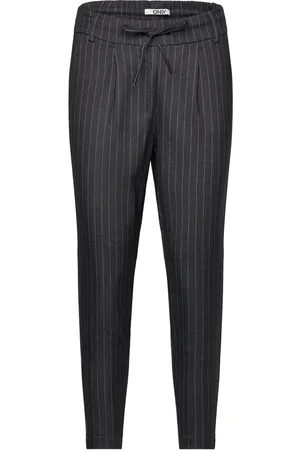 ONLY Onlpoptrash-Naja Fine Stripe Pnt Noos Bottoms Trousers Slim Fit Trousers Grey