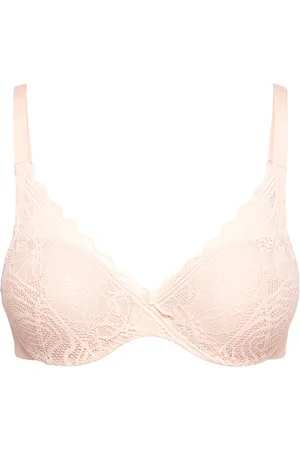 Chantelle Floral Touch Covering Memory T-Shirt Bra Designers Bras & Tops T-shirt Bras Beige