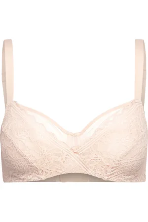 Chantelle Floral Touch Very Covering Underwire Bra Designers Bras & Tops Full Cup Bras Beige
