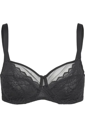 Chantelle Floral Touch Very Covering Underwire Bra Designers Bras & Tops Full Cup Bras Black
