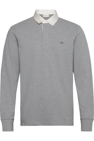 GANT Reg Shield Heavy Rugger Tops Polos Long-sleeved Grey