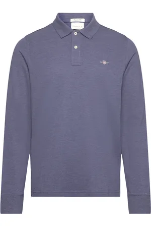 GANT Reg Shield Ls Pique Rugger Tops Polos Long-sleeved Blue
