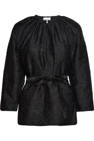DAY Birger et Mikkelsen Quinn - Lace Texture Tops Blouses Long-sleeved Black