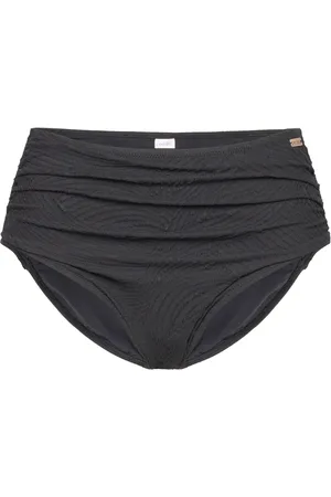 Fantasie Ottawa Deep Gathered Brief Swimwear Bikinis Bikini Bottoms High Waist Bikinis Black