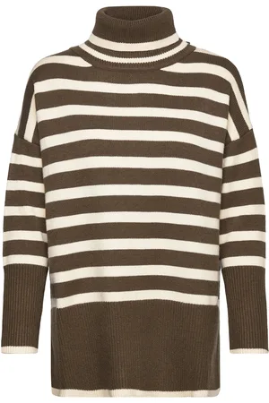 A-View Alvena Knit Pullover Tops Knitwear Turtleneck Brown