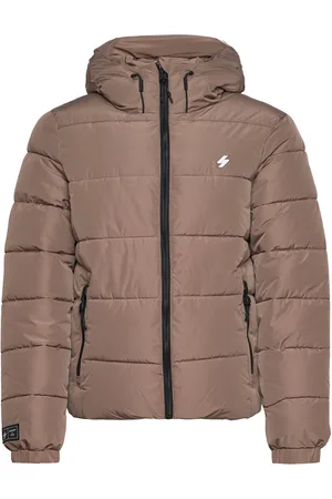 Superdry Hooded Sports Puffr Jacket Fôret Jakke Beige