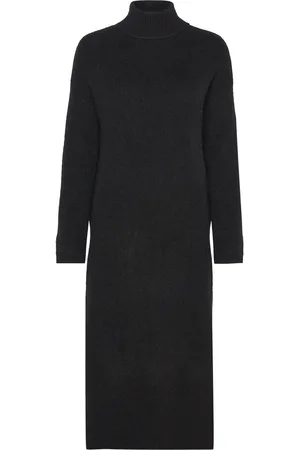 SELECTED Slfmaline Ls Knit Dress High Neck Noos Knelang Kjole Black