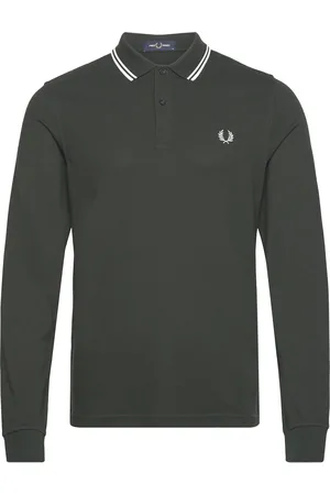 Fred Perry Ls Twin Tipped Fp Shirt Tops Polos Long-sleeved Khaki Green