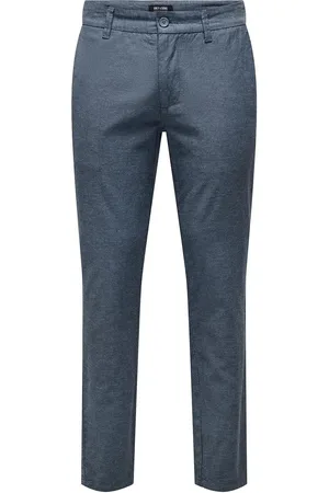 Only & Sons Onsmark Tap 0011 Cotton Linen Pnt Bottoms Trousers Chinos Navy