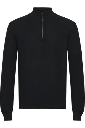 SIR of Sweden Gunvald Tops Knitwear Half Zip Jumpers Black