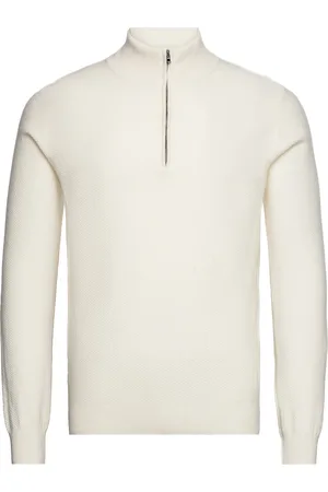 SIR of Sweden Gunvald Tops Knitwear Half Zip Jumpers White