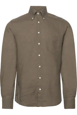SIR of Sweden Jerry Shirt Tops Shirts Linen Shirts Khaki Green