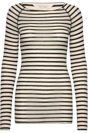 Gai & Lisva Amalie L/S Sailor Wool Top Tops T-shirts & Tops Long-sleeved White