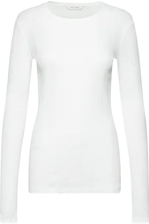 Gai & Lisva Thyra L/S Cotton Top Drop Needle Go Tops T-shirts & Tops Long-sleeved White