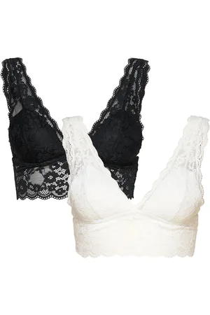 Lindex Bra Iris Lace Bralette 2 Pack Lingerie Bras & Tops Soft Bras Bralette White