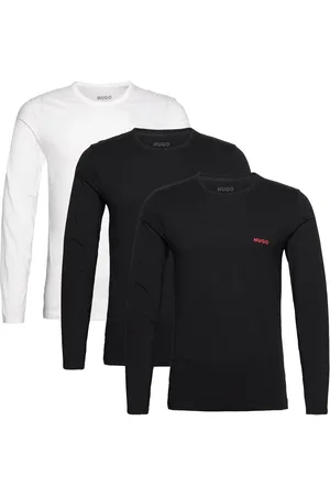 HUGO BOSS Ls-Shirt Rn Triplet Designers T-shirts Long-sleeved Black