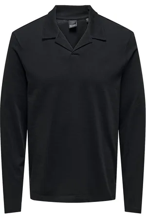 Only & Sons Onsbrody Reg Split Neck Ls Polo Tops Polos Long-sleeved Black