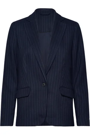 TOM TAILOR Pinstripe Blazer Blazers Single Breasted Blazers Navy