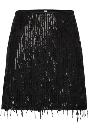 ONLY Onlspacy Short Sequins Skirt Wvn Kort Skjørt Black