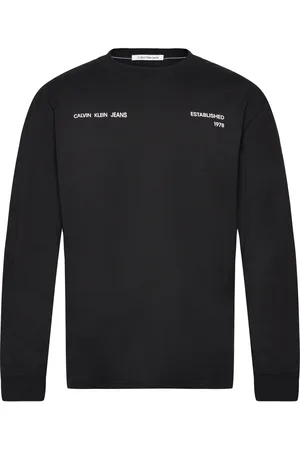 Calvin Klein Spray Box Ls Tee Tops T-shirts Long-sleeved Black