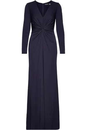 Ralph Lauren Twist-Front Stretch Jersey Gown Maxikjole Festkjole Navy