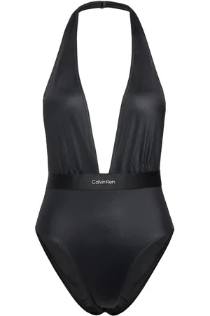 Calvin Klein Piece Plunge-Rp Badedrakt Badetøy Black