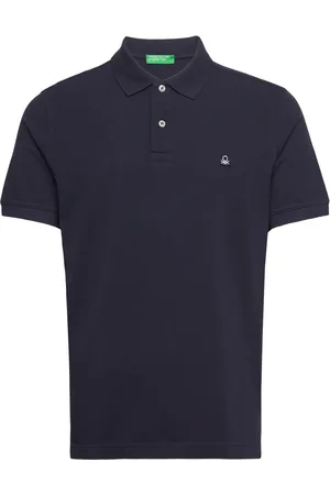 Benetton H/S Polo Shirt Tops Polos Short-sleeved Navy