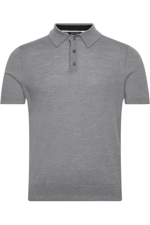 Ted Baker Mondsey Tops Knitwear Short Sleeve Knitted Polos Grey