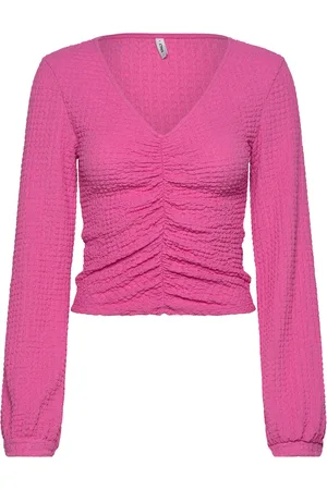 ONLY Onlmai L/S Ruching Top Cc Jrs Tops T-shirts & Tops Long-sleeved Pink