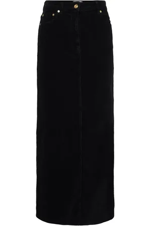 Ganni Washed Corduroy Designers Knee-length & Midi Black