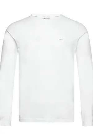 Calvin Klein Stretch Slim Fit Ls T-Shirt Tops T-shirts Long-sleeved White